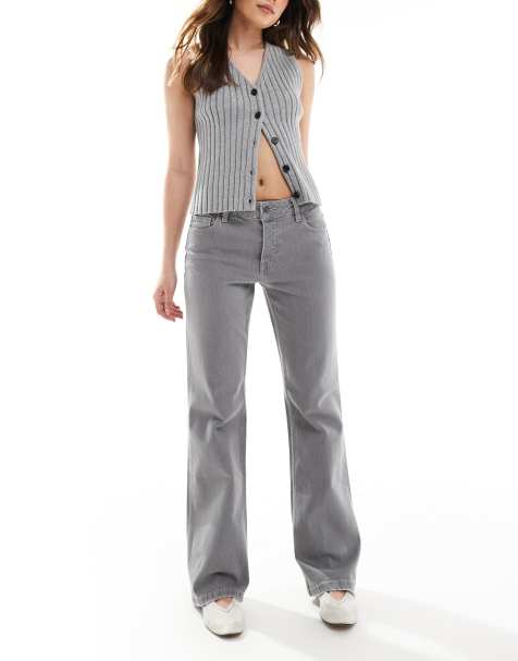 Stradivarius STR flare jean in grey wash - view 1