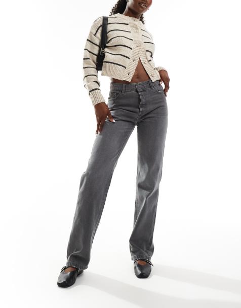 Stradivarius – STR – Gerade geschnittene Jeans in verwaschenem Grau - view 1