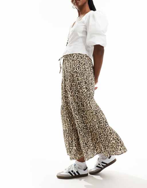 Gonna leopardata lunga stradivarius store