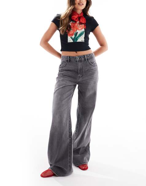 Stradivarius - STR - Jean baggy à taille basse - Gris délavé - view 1