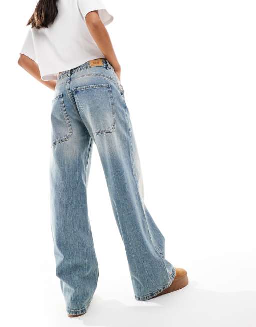 Stradivarius - STR - Jean baggy - Délavage vintage, 3 de 5