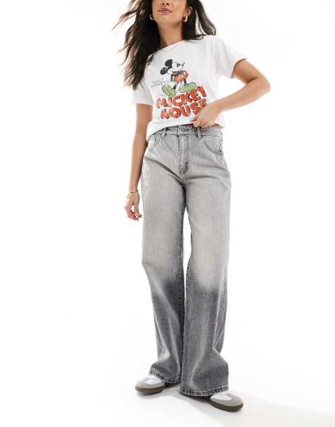 Stradivarius - STR - Jean baggy - Gris clair délavé - view 1