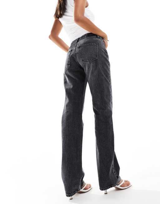 Stradivarius - STR - Jean droit - Noir délavé, 4 de 5