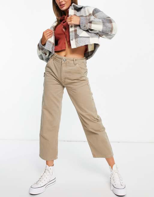 Stradivarius - STR - Jean style charpentier - Beige