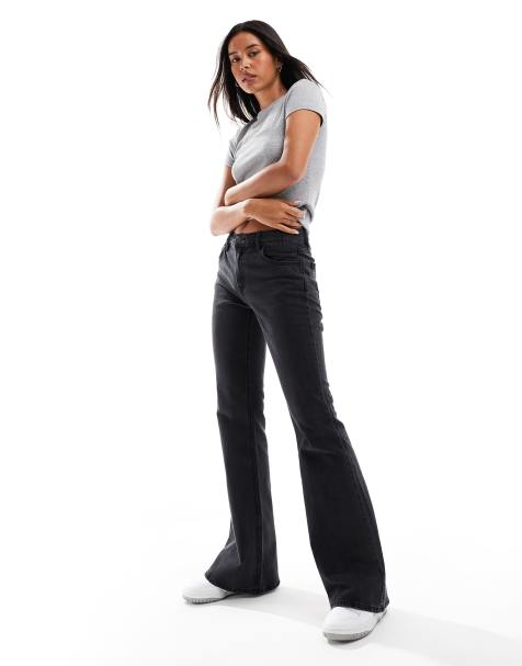 Stradivarius - STR - Jeans a zampa nero slavato - view 1