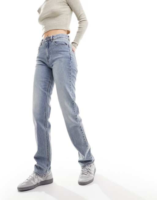 Stradivarius - STR - Jeans dritti blu medio elasticizzati 