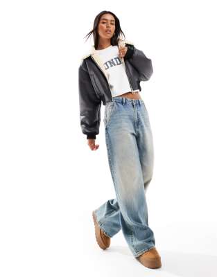 Stradivarius Cra wallonieShops Jeans extra larghi lavaggio vintage STR Casual with jeans comfortable
