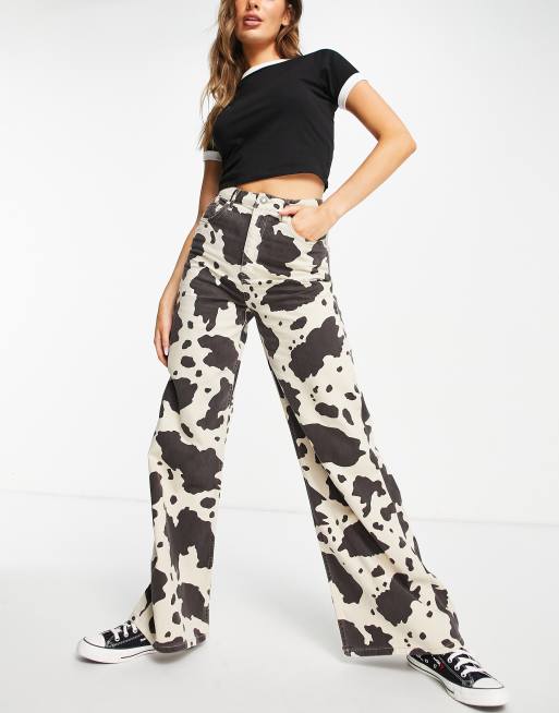 Stradivarius - STR - Jeans med koprint