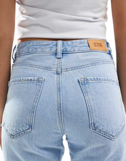 Stradivarius - STR - Jeans met rechte pijpen in lichtblauw, 5 van 5