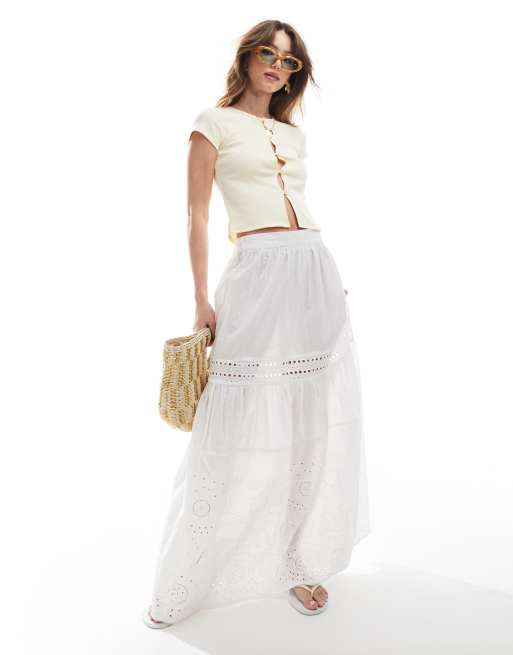 Stradivarius - STR - Jersey vest met korte mouwen in geel, 4 van 4
