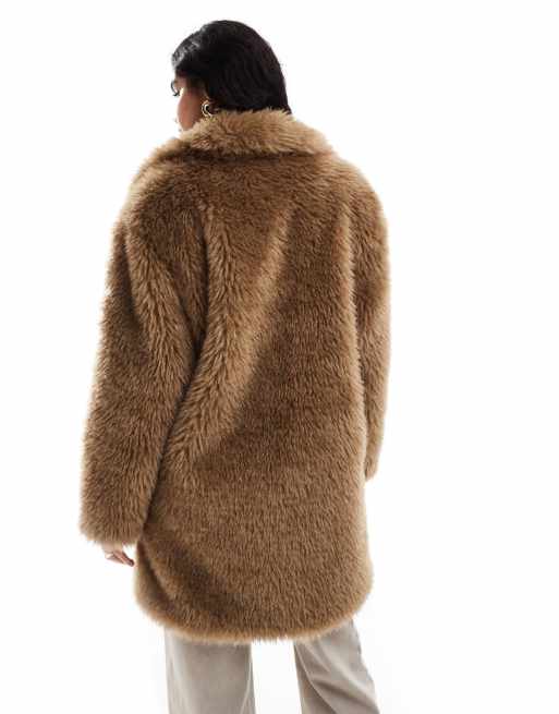 Stradivarius Kunstpelz Mantel Braun Stradivarius – STR