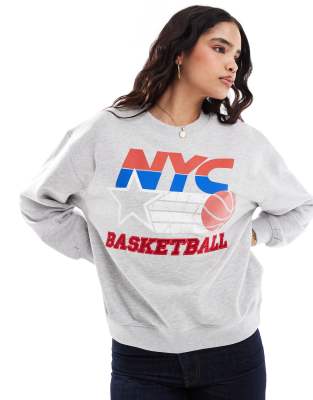 Stradivarius - STR - NYC - Sweatshirt in Grau