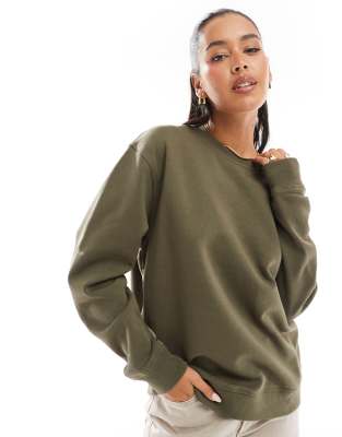 Stradivarius - STR - Oversize-Sweatshirt in Khaki-Grün