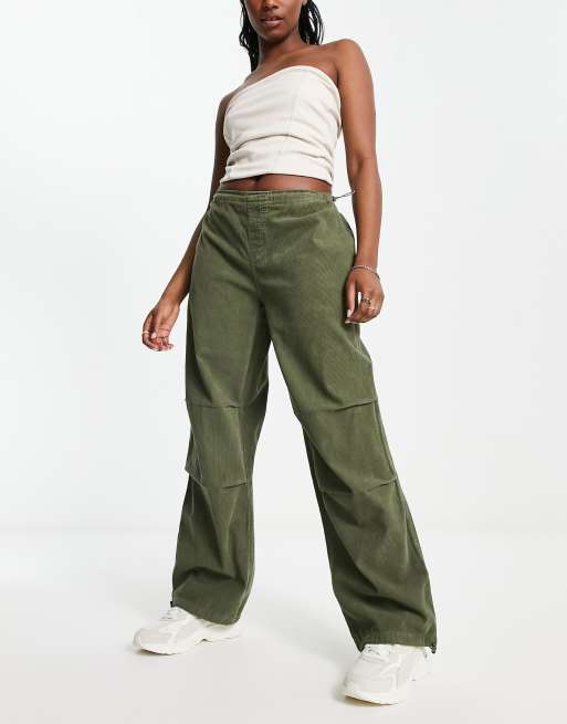 ASOS DESIGN parachute cargo pants in brown