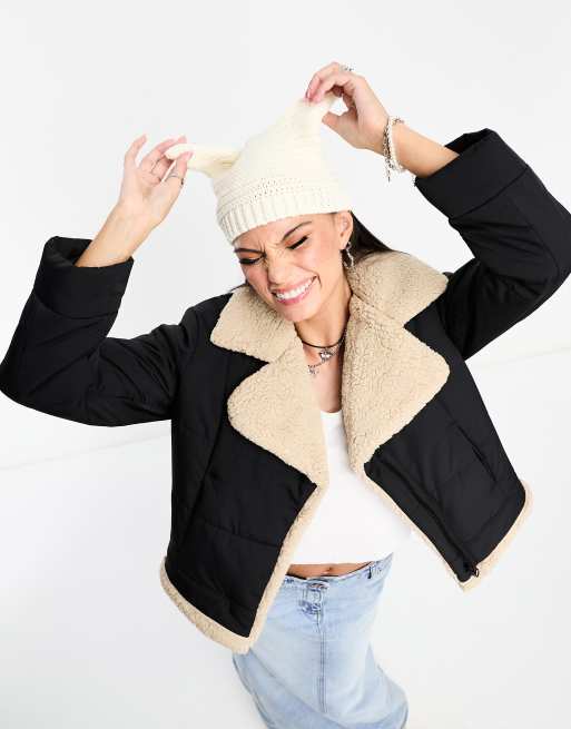 Fur lined clearance aviator jacket womens