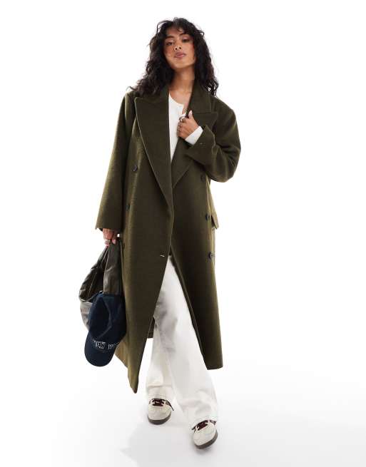 Stradivarius – STR – Płaszcz o fasonie super oversize w kolorze khaki