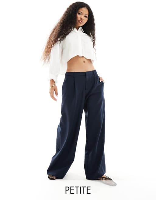 Stradivarius STR Petite tailored pants in navy