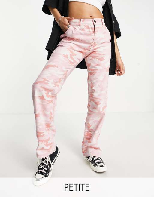 High waisted pink hot sale camo pants