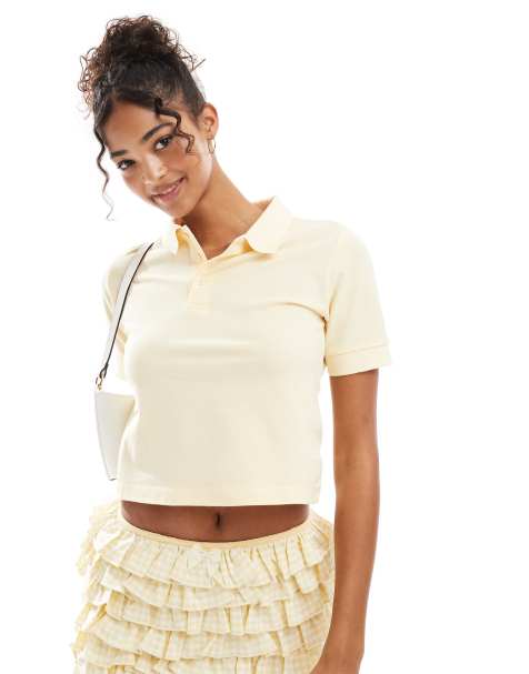 Stradivarius STR polo top in yellow - view 1