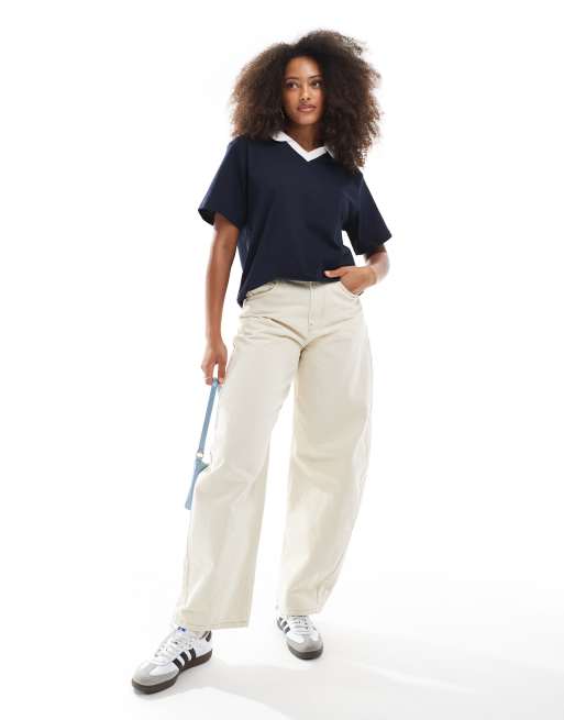 Stradivarius - STR - Poloshirt in marineblauw