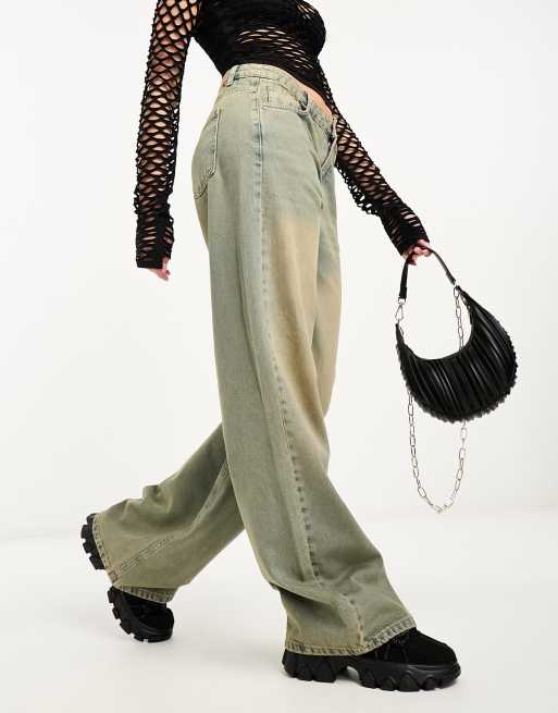 Stradivarius - STR - Posede jeans i vintage-vask , 3 af 5