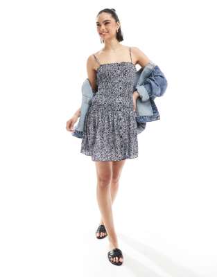 Stradivarius Str Ruched Mini Dress In Multi