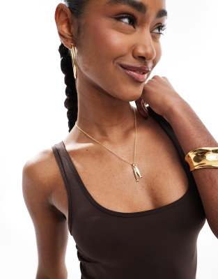 Stradivarius Str Sculpt Tank Top In Brown