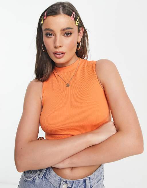 Stradivarius STR seamless tank top in orange 