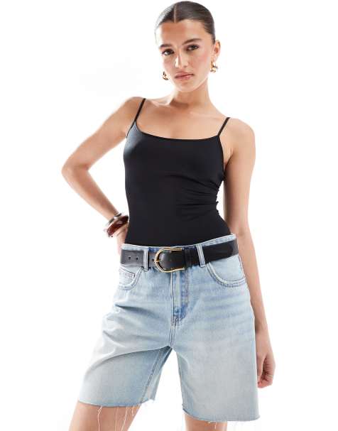 Stradivarius - STR - Short en jean mi-long - Délavage clair - view 1
