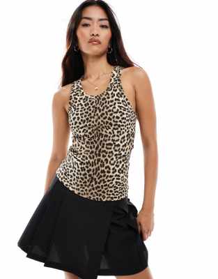 Stradivarius STR singlet in leopard print | ASOS