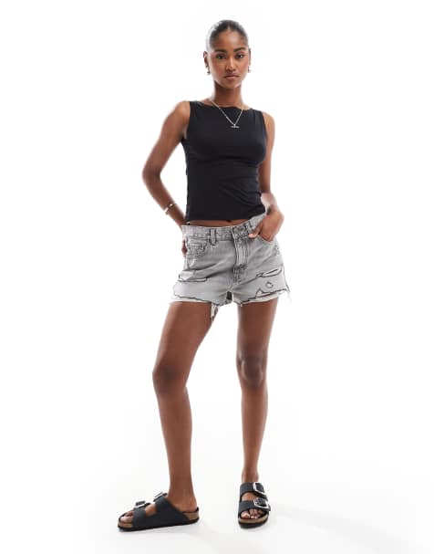 Stradivarius STR slash neck sculpt tank top in black - view 1