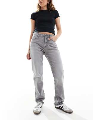 Stradivarius STR straight jeans in dark grey