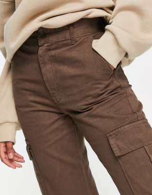 brown straight leg cargo pants