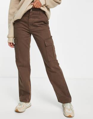 white straight leg cargo trousers