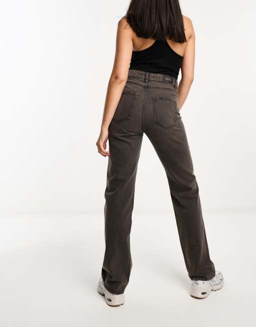 Stradivarius STR straight leg jean in brown wash , 4 of 5