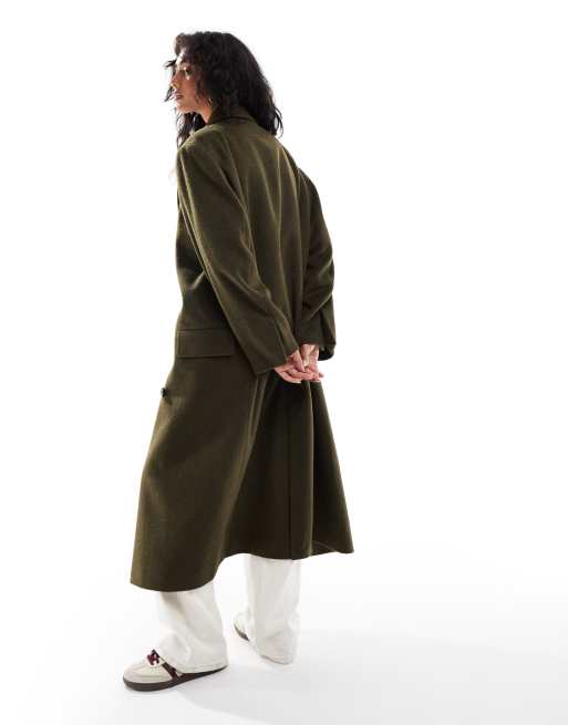 Stradivarius STR super oversized overcoat in khaki
