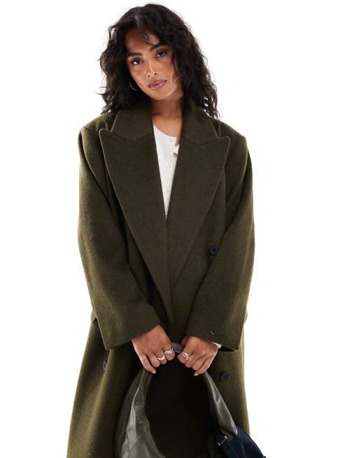 Stradivarius STR super oversized overcoat in khaki
