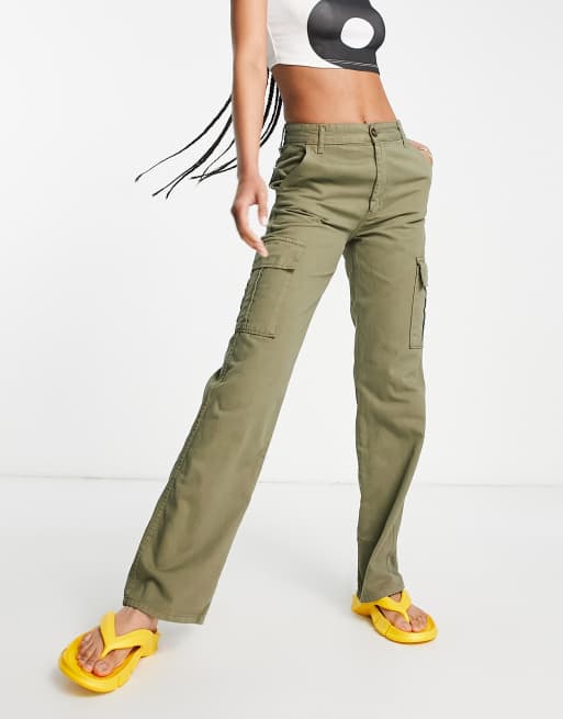 Stradivarius STR Straight Leg Cargo Trouser In Stone atelieryuwa.ciao.jp