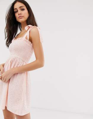 asos pink gingham dress