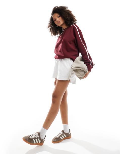 Stradivarius - STR - Vinrød sweatshirt med sidestribe - view 1