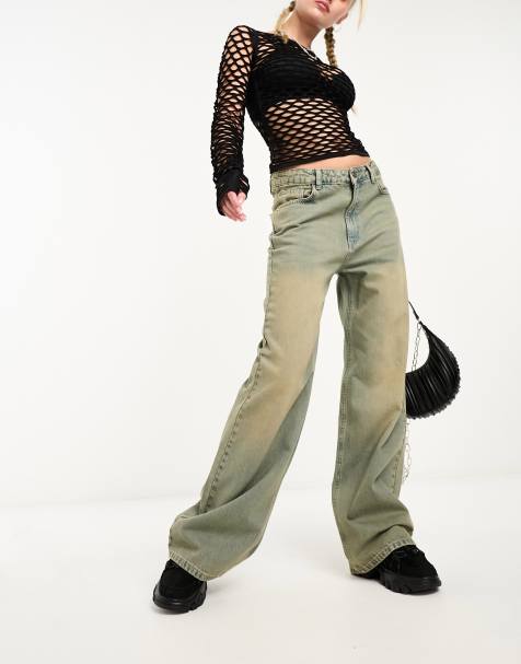 Stradivarius – STR – Vintagetvättade baggy jeans - view 1