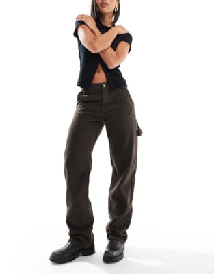 Stradivarius - STR - Weite Hose in Braun