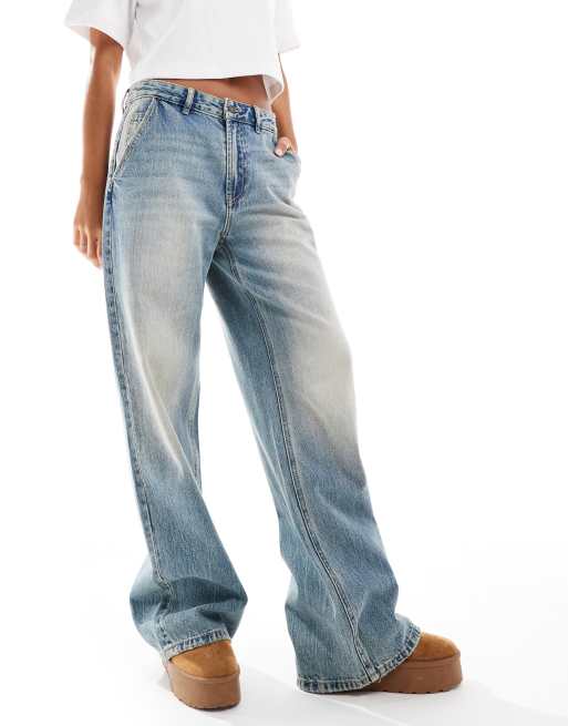 Stradivarius – STR – Weite Jeans in Vintage-Waschung, 4 von 5