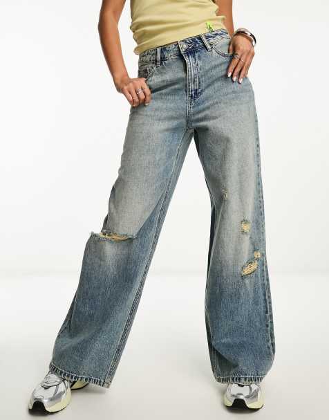 Women's Baggy Distressed Jeans