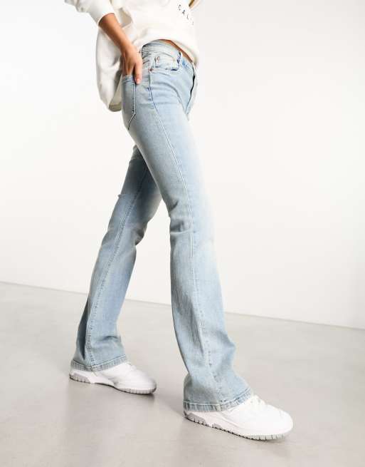 Stradivarius straight bootcut jean in light wash