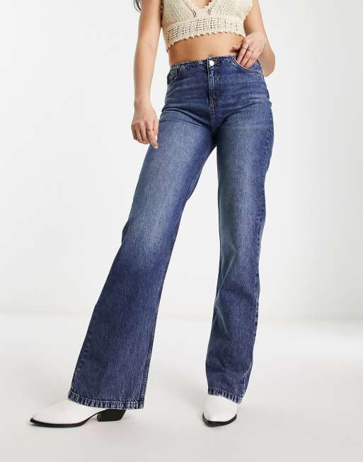 Stradivarius straight jeans with seam detail in vintage washed