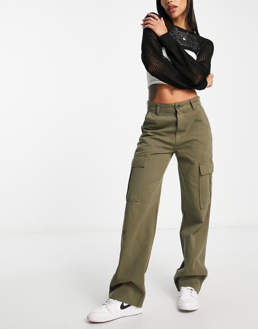 Tan Cargo Straight Leg Pants