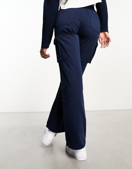 Navy blue straight store pants