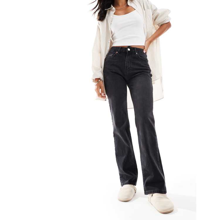 Stradivarius straight leg jean in black wash ASOS