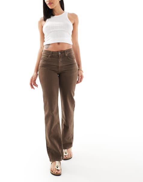 Stradivarius straight leg jean in brown - view 1